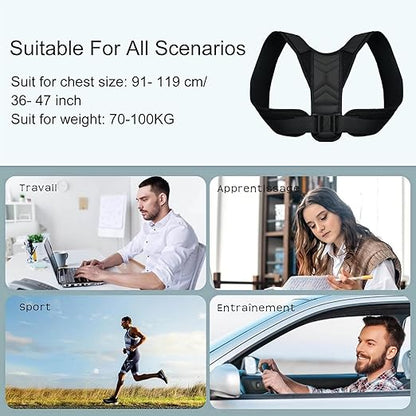 Adjustable Back Posture Belt Office Home Gym Unisex Improve Spine Clavicle Brace Posture Vest Back Posture Corrector Belt